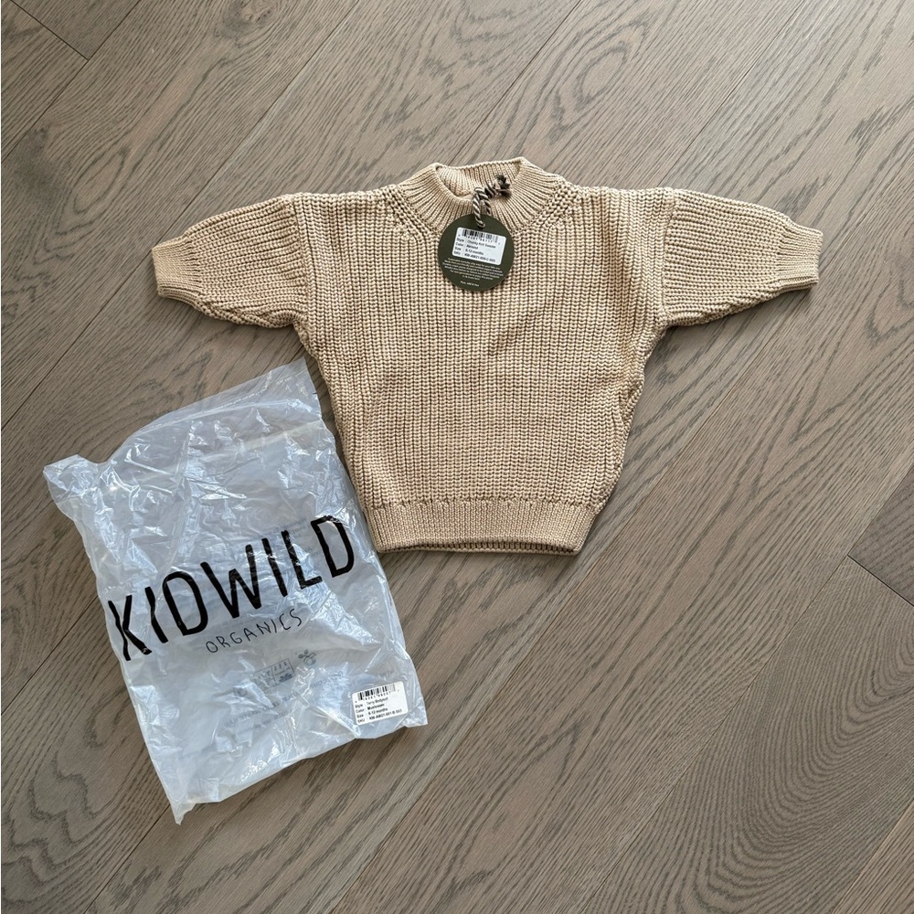 Organic cotton chunky baby sweater 6-12 m